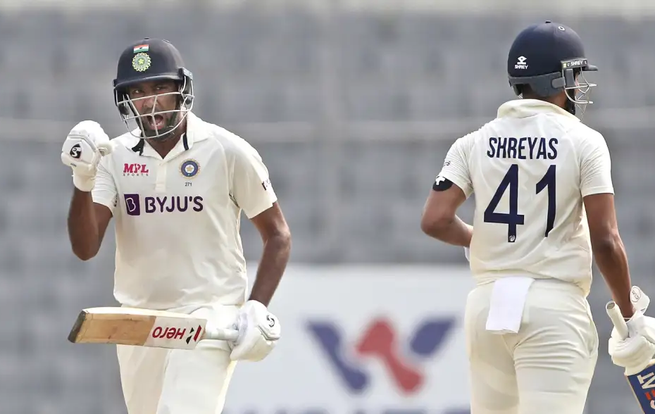 Ashwin and Iyer shared a 71-run 8th-wicket partnership for India