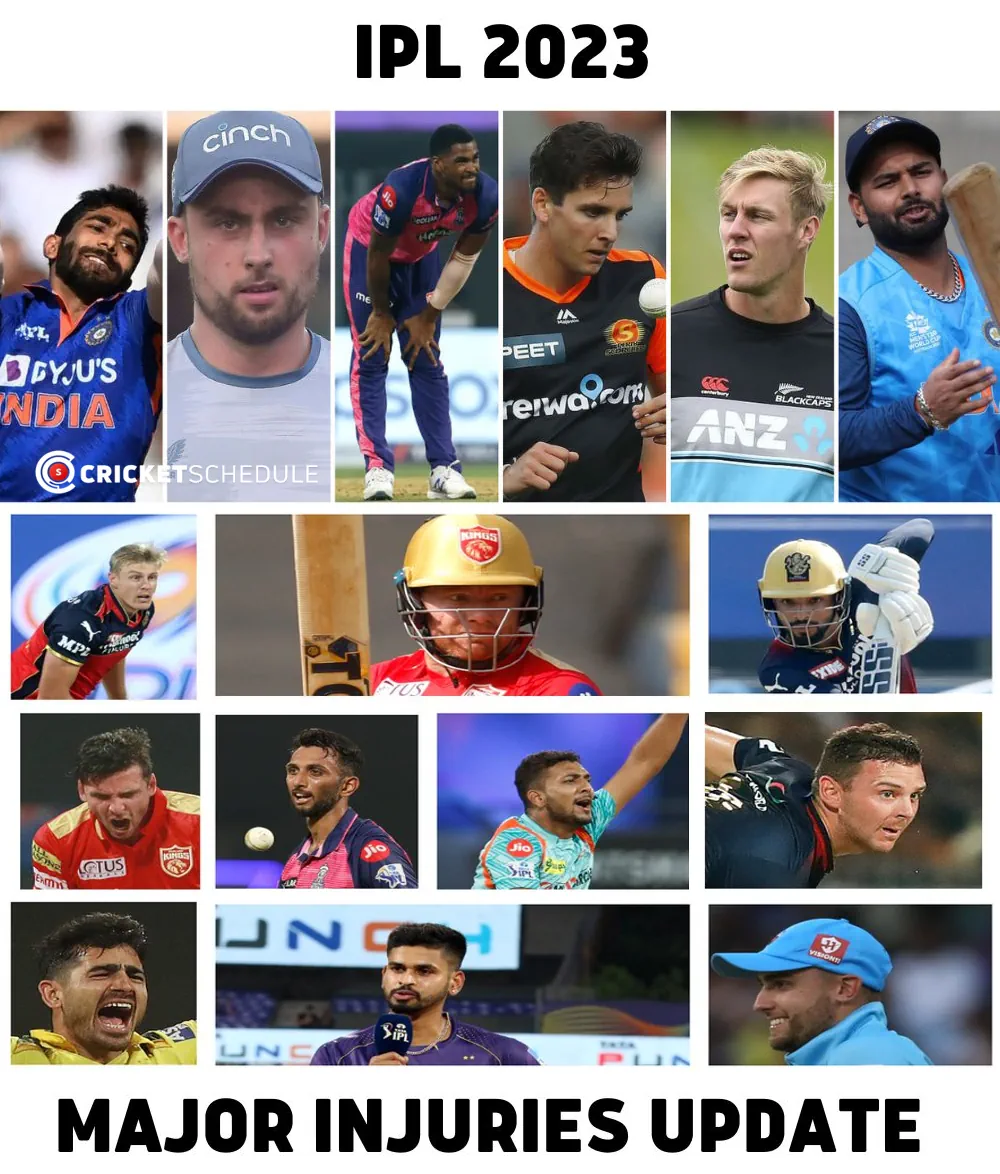 IPL 2023 Injuries: Top 13 Players Confirmed Ruled Out or will Miss Out some matches